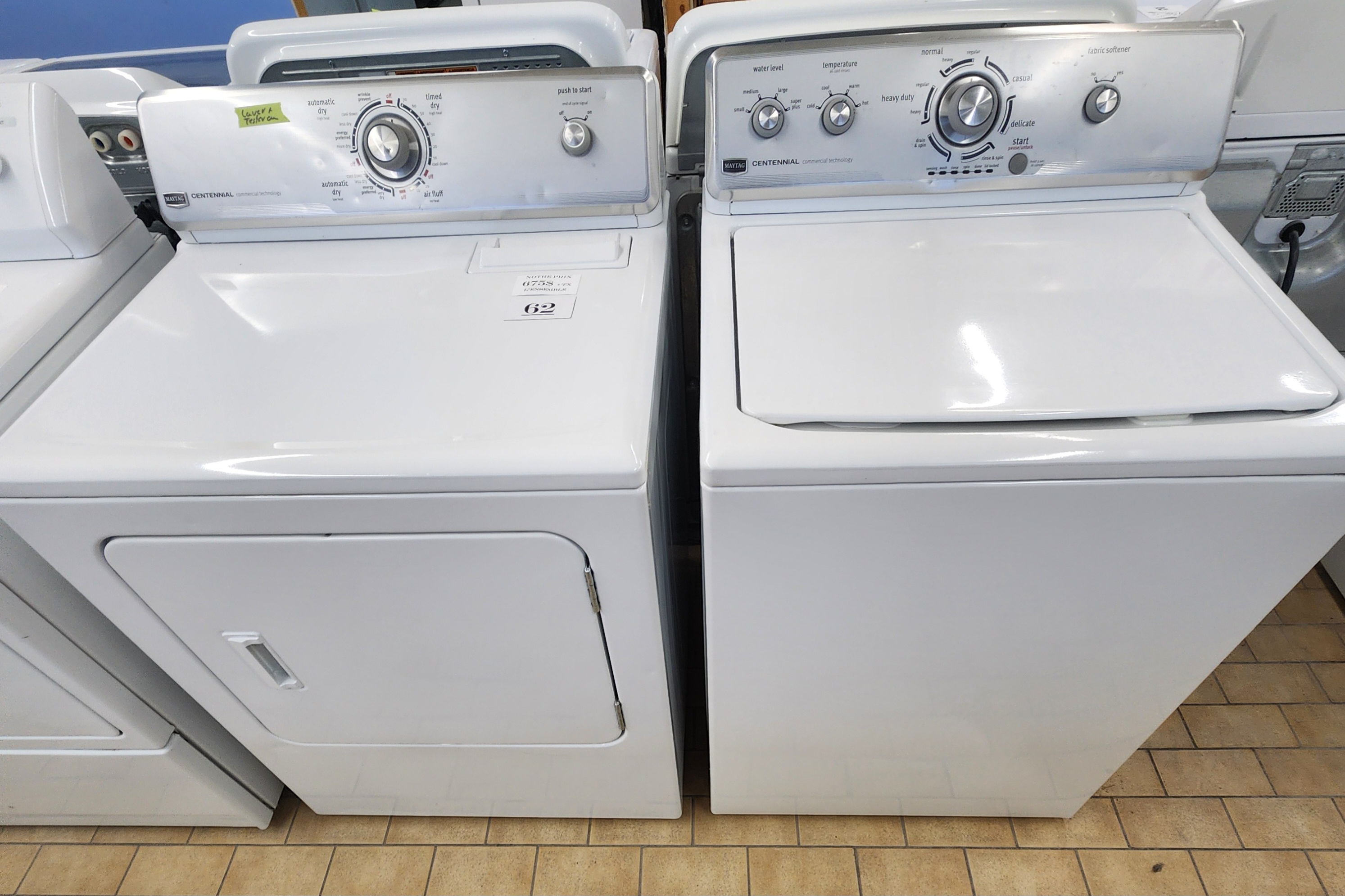 #62- ENSEMBLE LAVEUSE SECHEUSE MECANIQUE