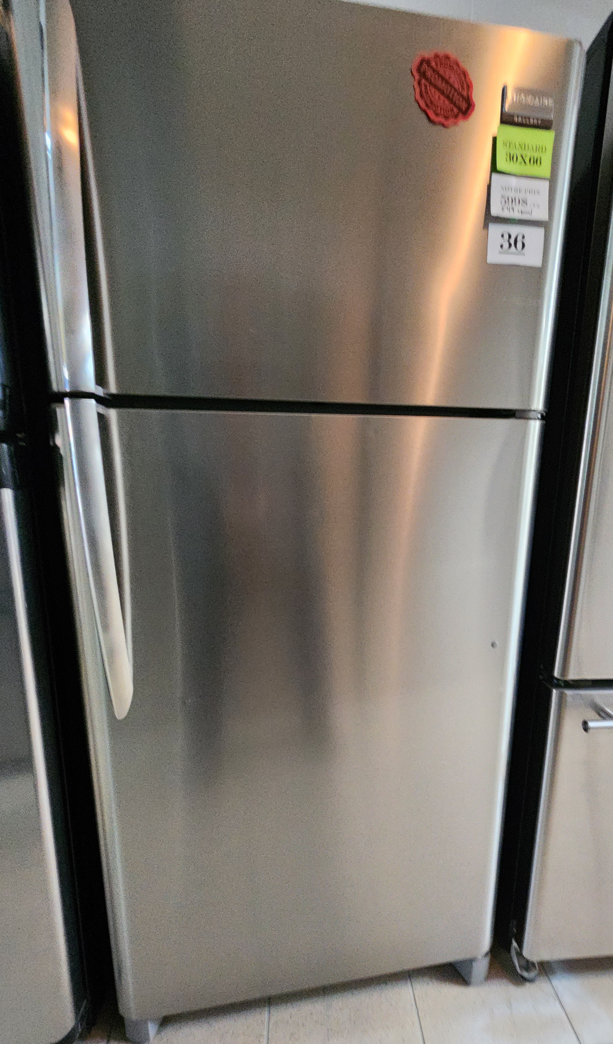 36-REFRIGERATEUR INOX CONGELATEUR EN HAUT