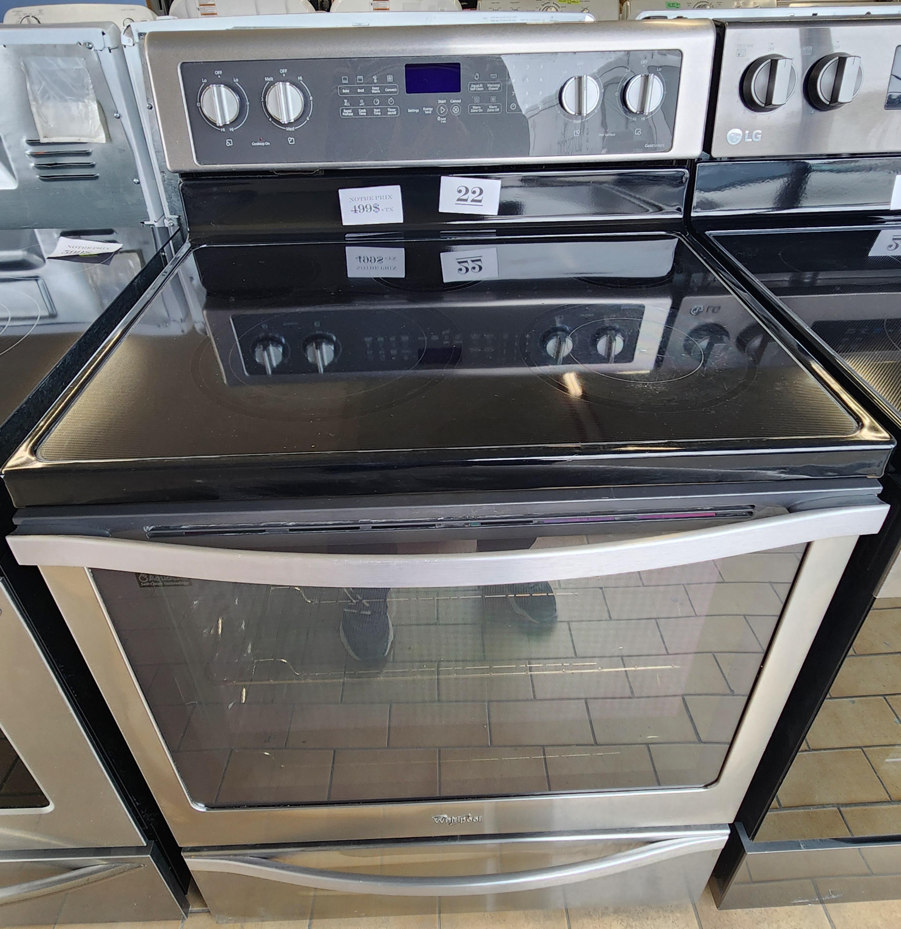 22-  CUISINIERE INOX VITROCERAMIQUE